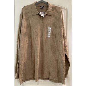 Alfani Mens 1/4 Button Sweater Sz XXL Cashew  100% Cotton NWT 10227CW542